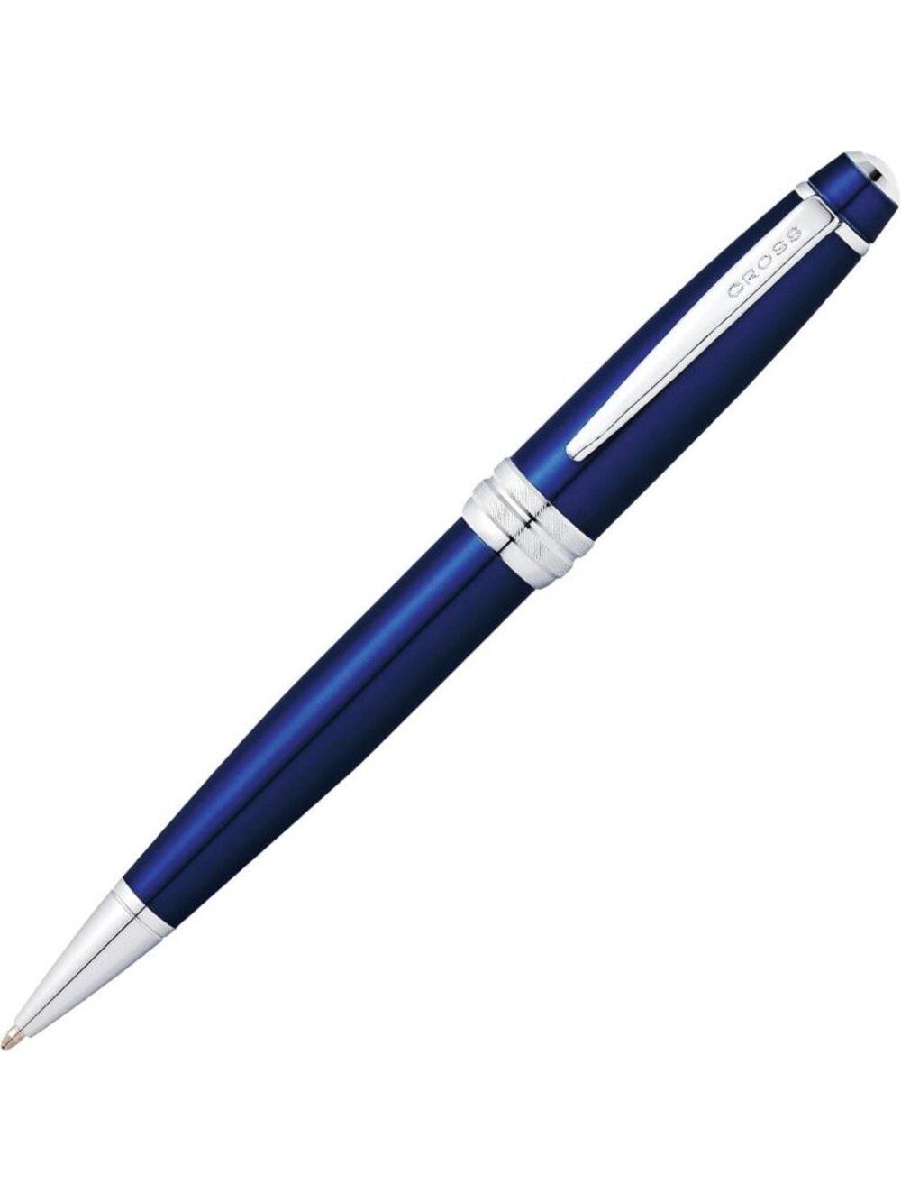Elegant Blue Lacquer Ballpoint Pen - Medium Point, Smooth Black Ink Writing
